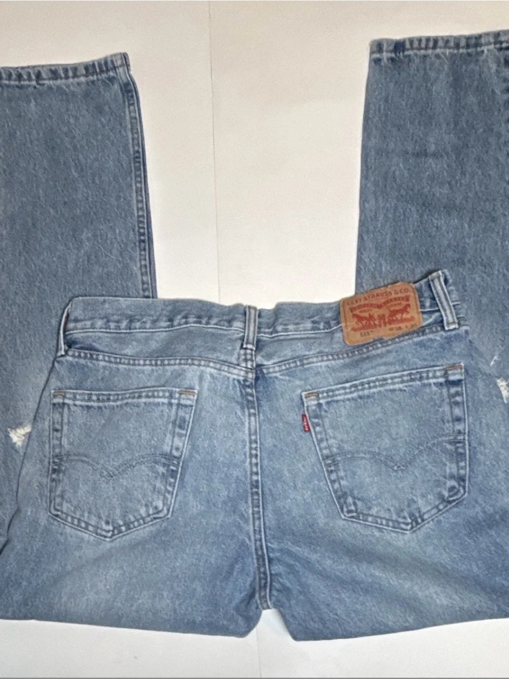 Levi's 511 Men’s Light Blue Straight Distressed Jeans 36x30